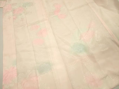 平和屋着物■長襦袢　袷　草花地紋　暈し染め　正絹　逸品　DABI3807ya