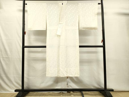 平和屋着物■長襦袢　無双仕立て　立涌梅地紋　正絹　逸品　DABI3808ya
