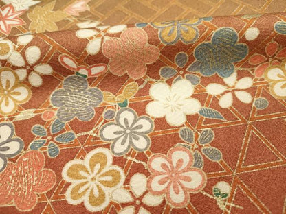 平和屋着物■訪問着　舞花文　舞桜　暈し染め　金彩　正絹　逸品　DABI3809ya