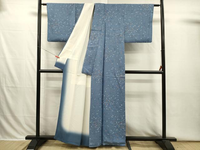 平和屋着物■上質な小紋　扇子散らし　正絹　逸品　DABI3810ya