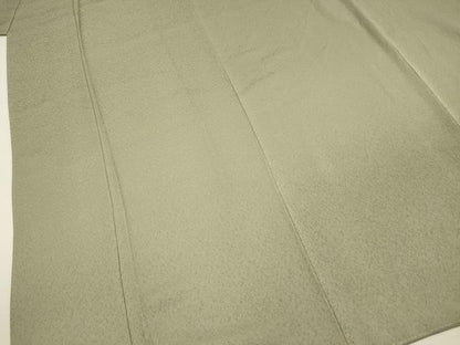 平和屋着物■上質な色無地　霞地紋　柳染色　正絹　逸品　DABI3813ya