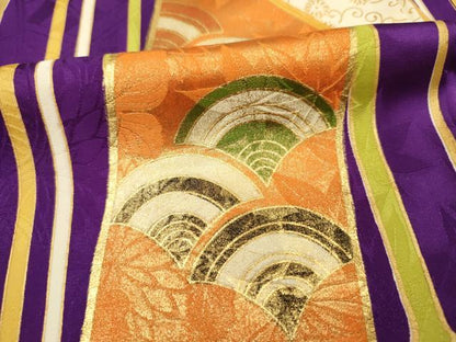 平和屋着物■豪華振袖　駒刺繍　笹竹花文　金彩　正絹　逸品　DABI3820ya