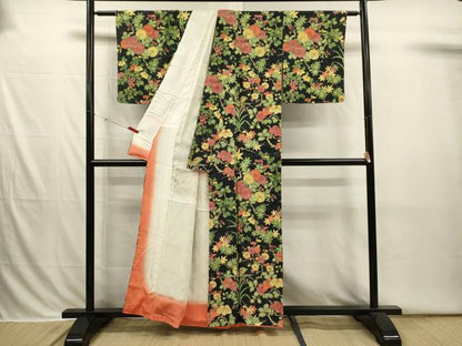平和屋着物■訪問着　草花文　正絹　逸品　DABI3826ya