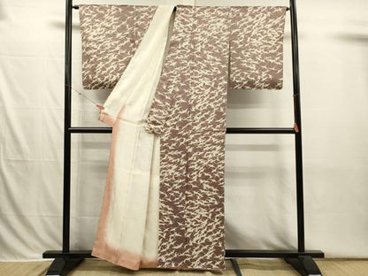 平和屋着物■上質な小紋　群鶴　正絹　逸品　DABI3827ya