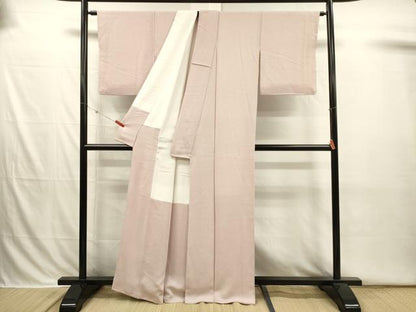 平和屋着物■上質な色無地　霞地紋　薄桜色　正絹　逸品　DABI3828ya