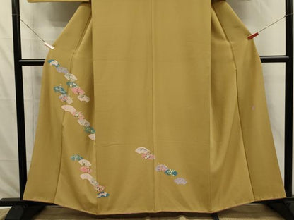 平和屋着物■訪問着　友禅　作家物　地紙花文　正絹　逸品　DABI3829ya