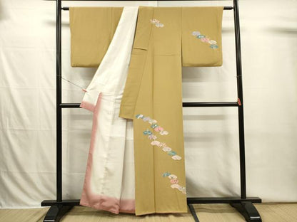 平和屋着物■訪問着　友禅　作家物　地紙花文　正絹　逸品　DABI3829ya