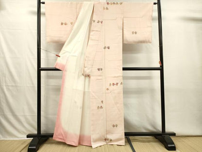 平和屋着物■上質な小紋　ろうけつ染め　舞花文　正絹　逸品　DABI3833qp