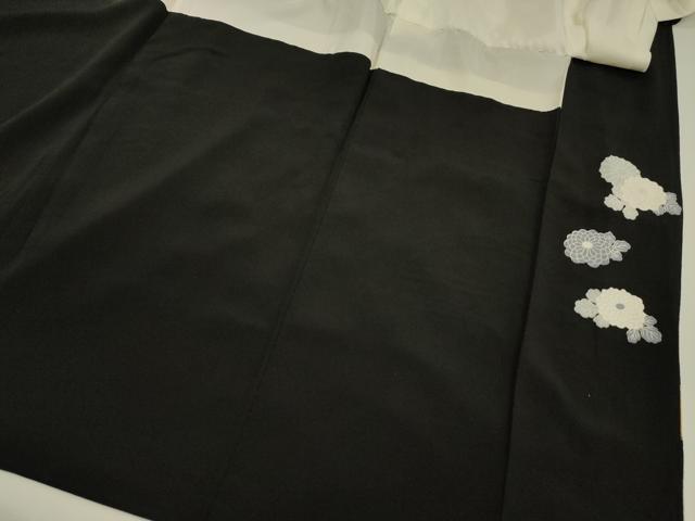 平和屋着物■豪華黒留袖　駒刺繍　籬花文　金彩　正絹　逸品　DABI3837ya