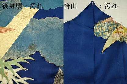 平和屋着物■豪華振袖　駒刺繍　笹竹花文　金彩　高島屋扱い　正絹　逸品　DABI3843ya