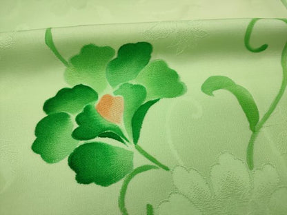 平和屋着物■上質な小紋　地紋起こし　更紗花唐草文　暈し染め　正絹　逸品　DABI3844ya