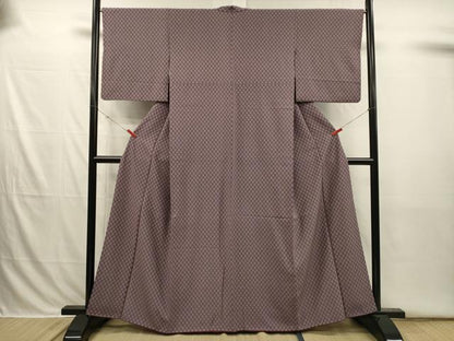 平和屋着物■江戸小紋　変わり格子　正絹　逸品　DABI3847ya