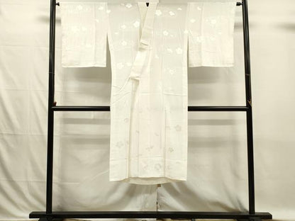 平和屋着物■長襦袢　無双仕立て　舞梅地紋　正絹　逸品　DABI3852ya