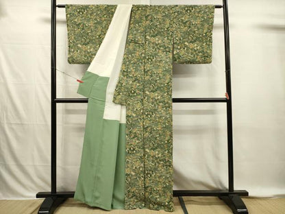 平和屋着物■上質な小紋　風景花文　正絹　逸品　DABI3860ya