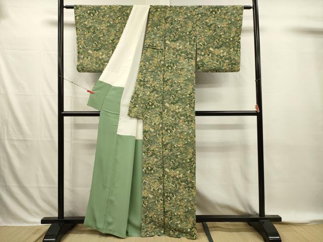 平和屋着物■上質な小紋　風景花文　正絹　逸品　DABI3860ya