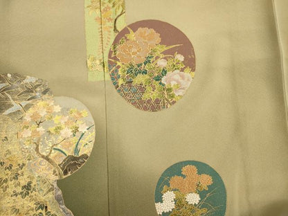 平和屋着物■豪華色留袖　花丸文　暈し染め　金彩　正絹　逸品　DABI3862ya