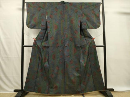 平和屋着物■本場大島紬　7マルキ　蜀江花文　正絹　逸品　DABI3863ya