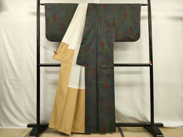 平和屋着物■本場大島紬　7マルキ　蜀江花文　正絹　逸品　DABI3863ya