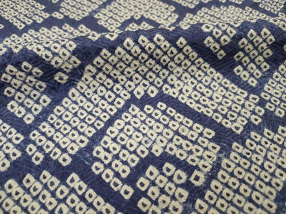 平和屋着物■上質な小紋　総絞り　青海波　正絹　逸品　DABI3867ya