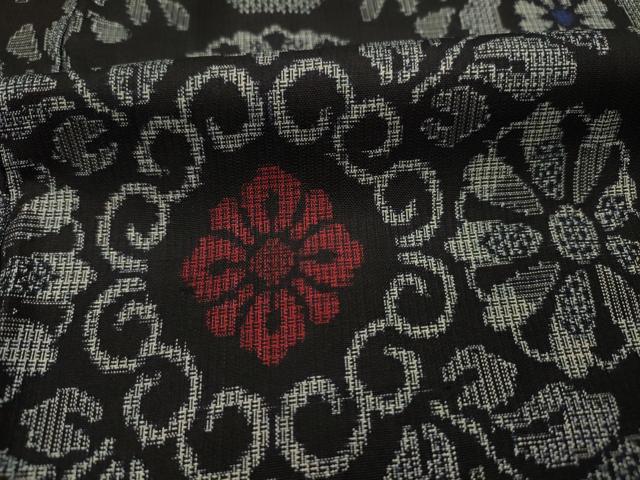 平和屋着物■本場大島紬　割り込み絣　正倉院花文　正絹　逸品　DABI3869ya