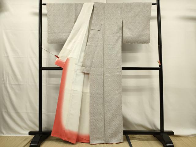 平和屋着物■大変加工の良い総絞り小紋　正絹　逸品　DABI3871ya