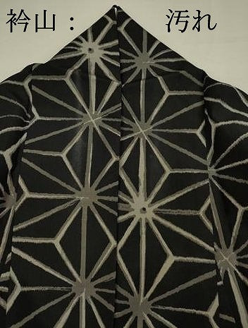平和屋着物■上質な紬　麻の葉文様　正絹　逸品　DABI3872ya