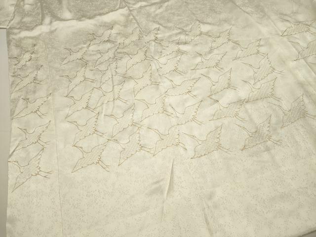 平和屋着物■長襦袢　袷　群鶴文　金彩　正絹　逸品　DABI3884ya
