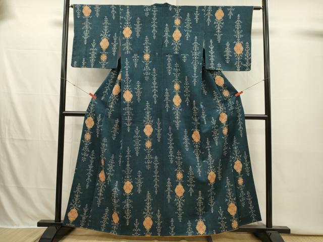 平和屋着物■上質な小紋　洋花唐草文　やまと誂製　正絹　逸品　DABI3885ya