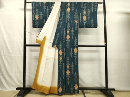 平和屋着物■上質な小紋　洋花唐草文　やまと誂製　正絹　逸品　DABI3885ya