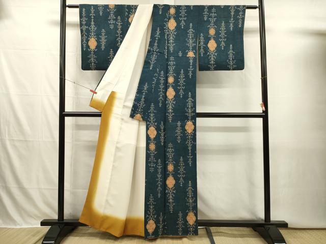平和屋着物■上質な小紋　洋花唐草文　やまと誂製　正絹　逸品　DABI3885ya
