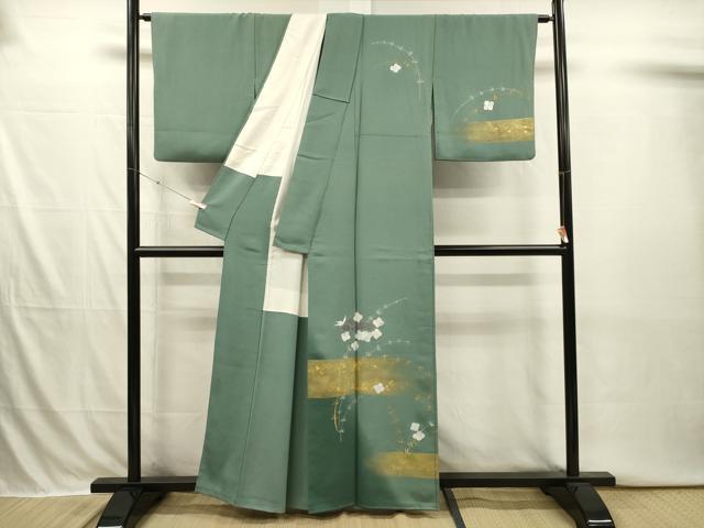 平和屋着物■訪問着　草花文　暈し染め　金彩　正絹　逸品　DABI3888ya