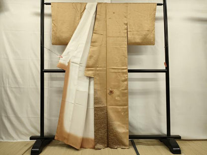 平和屋着物■訪問着　駒刺繍　花籠文　暈し染め　金彩　三越扱い　正絹　逸品　DABI3891ya