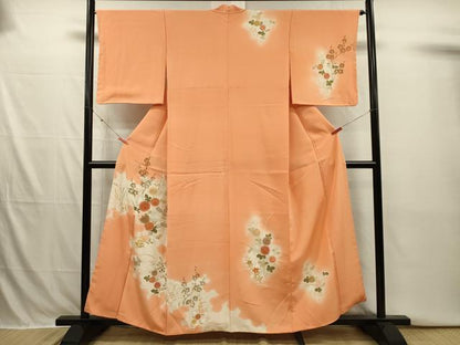 平和屋着物■訪問着　駒刺繍　草花文　暈し染め　金彩　正絹　逸品　DABI3903ya