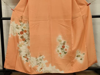 平和屋着物■訪問着　駒刺繍　草花文　暈し染め　金彩　正絹　逸品　DABI3903ya