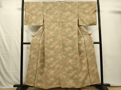 平和屋着物■上質な小紋　流水花文　暈し染め　正絹　逸品　DABI3907ya