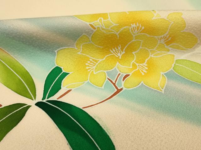 平和屋着物■訪問着　刺繍　草花文　暈し染め　銀糸　正絹　逸品　DABI3908ya