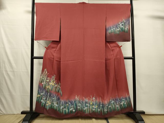 平和屋着物■訪問着　刺繍　草花文　暈し染め　金銀糸　正絹　逸品　DABI3910ya