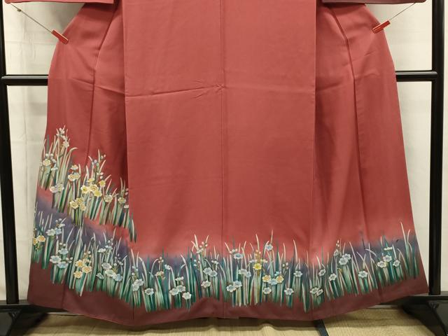 平和屋着物■訪問着　刺繍　草花文　暈し染め　金銀糸　正絹　逸品　DABI3910ya