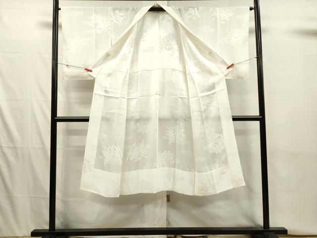 平和屋着物■長襦袢　無双仕立て　エ霞花地紋　正絹　逸品　DABI3913ya