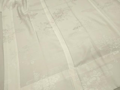 平和屋着物■長襦袢　無双仕立て　エ霞花地紋　正絹　逸品　DABI3913ya