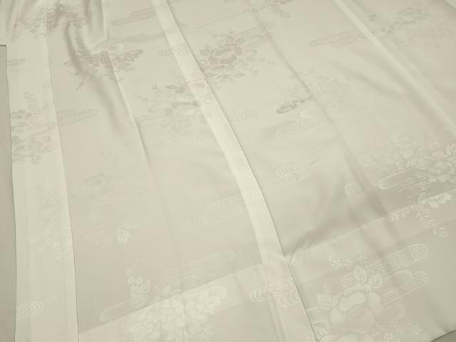 平和屋着物■長襦袢　無双仕立て　エ霞花地紋　正絹　逸品　DABI3913ya