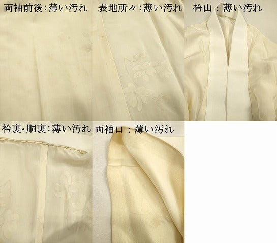 平和屋着物■長襦袢　無双仕立て　枝花文　正絹　逸品　DABI3914ya
