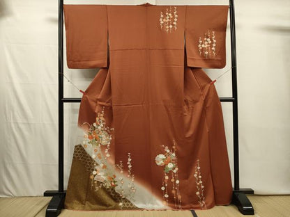平和屋着物■訪問着　駒刺繍　花鼓文　暈し染め　金彩　正絹　逸品　DABI3918ya