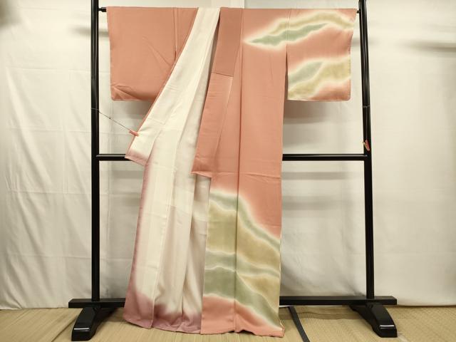 平和屋着物■訪問着　霞文　暈し染め　正絹　逸品　DABI3920ya