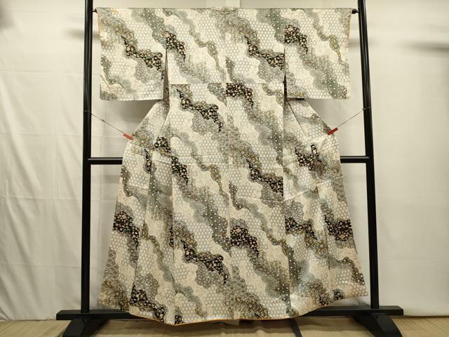 平和屋着物■上質な小紋　道長宝尽くし花文　金彩　正絹　逸品　DABI3921ya