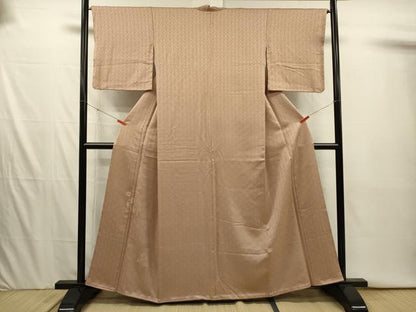 平和屋着物■色留訪問着　花籠地紋　青海波　柴染色　正絹　逸品　DABI3923ya