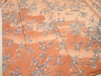 平和屋着物■訪問着　御所車花文　松竹梅　暈し染め　正絹　逸品　未使用　DABI3925ya