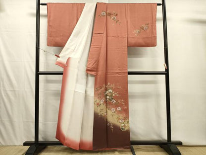 平和屋着物■訪問着　雪輪花車文　暈し染め　金彩　さが美扱い　正絹　逸品　DABI3927ya
