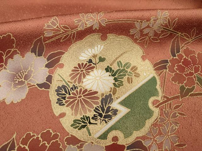 平和屋着物■訪問着　雪輪花車文　暈し染め　金彩　さが美扱い　正絹　逸品　DABI3927ya
