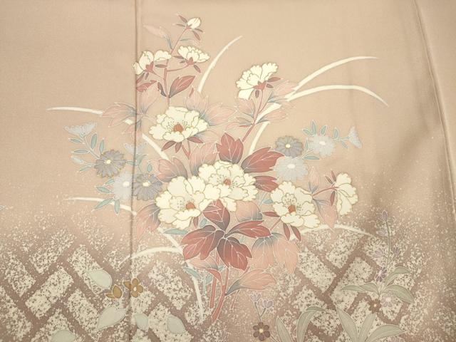 平和屋着物■訪問着　作家物　草花文　暈し染め　金彩　正絹　逸品　DABI3932ya